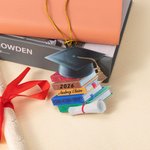 Personalized 3D Effect Grad Cap Books Acrylic Ornament with Name and Year Class of 2026 Graduation Party Decoration Gift for Graduates