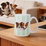 Tasse en céramique à rayures avec nom Cadeau de souvenir pour propriétaire d'animal de compagnie