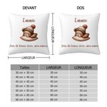 Housse d'Oreiller Personnalisée avec Nom Date Texte et Motif Lapin Ours Dormant Animal Doux Décoration d'Intérieur Cadeau d'Anniversaire pour Enfants