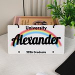 Personalisierte Nummernschild Lei mit Text und Kette Graduierung Lei täglichen Gebrauch Dekoration Zubehör Graduierung Geschenk für High School College Absolventen