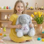 Personligt påskägg Bunny Initial Design Söt Bunny Plush fylld leksak med namn påsk födelsedagspresent för barn