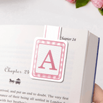 Personalized Multicolor Plaid Initial Magnetic Bookmark with Daily Use Reading Club Birthday Gift for Book Lovers