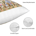 Personalized Birth Flower Soft Throw Pillow Cover with 1-7 Names Home Decor Birthday Mother's Day Gift for Mother Grandmother