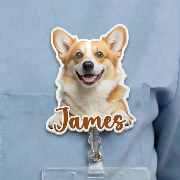 Personalized Photo Design Retractable Acrylic ID Card Badge Reel with Name Appreciation Birthday Gift for Nurse Doctor Medical Staff