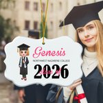 Personalisierte Klasse der Graduierung Cartoon Charakter Keramik unregelmäßige Ornament mit Namen Weihnachten Geburtstag Geschenk für Familie Freunde Absolventen