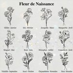Collier de médaillon personnalisé avec photo fleur de naissance et nom - Cadeau d'anniversaire Saint-Valentin pour les femmes