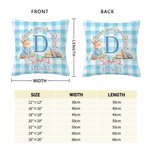 Personalizzato Cute Bunny Wreath Grid Soft Throw Pillow Cover con nome Room Decor Easter Party Gift per ragazzi ragazze