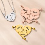 Personligt utsökt hjärtpussel 2-8 delar halsband med namn födelsedag årsdag mors dag present till familj vänner par