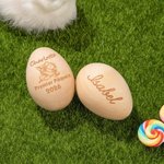 Oeuf de Pâques en Bois Personnalisé avec Nom et Texte Décoration de Maison Cadeau de Pâques pour Enfants