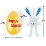 Bunny Hide-and-Seek! - Personalized Stretchable Plush Bunny Keychain & Jumbo Easter Egg Set