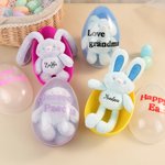 Bunny Hide-and-Seek! - Personalized Stretchable Plush Bunny Keychain & Jumbo Easter Egg Set