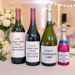 Personalised Watercolour Pet Portrait Wine Bottle Sticker Labels with Text and Date Anniversary Engagement Wedding Party Favors for Newlyweds Couples
