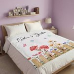 Personalized 1-7 Birth Flowers Butterfly Soft Throw Blanket with Names Home Decor Mother’s Day Birthday Gift for Mom Grandma