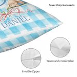 Personalizzato Cute Bunny Wreath Grid Soft Throw Pillow Cover con nome Room Decor Easter Party Gift per ragazzi ragazze