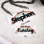 Personalisierte Nummernschild Lei mit Text und Kette Graduierung Lei täglichen Gebrauch Dekoration Zubehör Graduierung Geschenk für High School College Absolventen