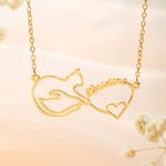 Personalisierte Mobius Katze Name Liebe Herz Halskette Minimalistische Schmuck Geburtstag Jahrestag Geschenk für Katzenliebhaber Besitzer