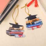 Personalized 3D Effect Grad Cap Books Acrylic Ornament with Name and Year Class of 2026 Graduation Party Decoration Gift for Graduates