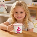 Gepersonaliseerde schattige konijnen oren dinosaurus 12 oz emaille mok met naam paasdag cadeau voor kinderen dinosaurus liefhebbers