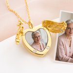 Personalized Dainty Angel Wings Heart Photo Urn Necklace for Ashes with Engraved Text Cremation Jewellery Memorial Gift for Women