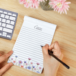 Personalised Birth Flower Notepad with Name Stationery Supplies Teacher's Day Birthday Gift for Family Friend Book Lover