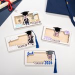 Personalized Graduation Cap Photo Wooden Money Holder with Name and Year Class of 2026 Graduation Gift for Graduates