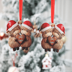 Personalised Highland Cow Love Acrylic Ornament with Names Home Decor Valentine's Day Anniversary Gift for Couple