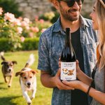 Personalised Watercolour Pet Portrait Wine Bottle Sticker Labels with Text and Date Anniversary Engagement Wedding Party Favors for Newlyweds Couples