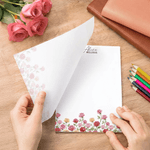 Personalised Birth Flower Notepad with Name Stationery Supplies Teacher's Day Birthday Gift for Family Friend Book Lover