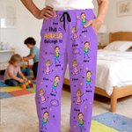 Pantalones de pijama personalizados con fotos de 1 a 12 caras dibujo lineal de niño con nombre y bolsillos regalo de cumpleaños y diario para familia