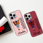 Personalisierte Geburt Blume Schmetterling Telefon Fall für iPhone mit Namen und Jahr Graduierung Geburtstag Geschenk für Frauen Absolventen
