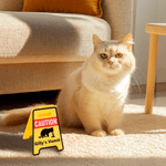 Personalized Funny Cat Vomit Silhouette Caution Sign with Text Desk Decor Daily Use Gag Gift for Cat Owner Lover