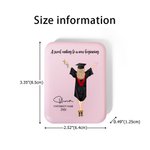 Personalizzato Cartoon Graduation Character Name Specchio per il trucco bifacciale con luce LED Regalo di compleanno per damigella d'onore per laureati