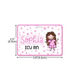 Personalized Cartoon Nurse Simple Line Drawing Acrylic ID Badge Buddy with Name Nurse Week Birthday Gift for Nurse Doctor Medical Staff