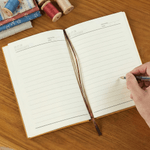 Personalized Vintage Sewing Machine Pattern Name A5 A6 PU Leather Notebook Daily Use Birthday Gift for Sewers Women