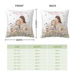 Personalised Watercolour Hand-Painted Style Photo Cushion Cover with Name Home Decor Mother's Day Gift for Woman