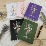Personifierad Vintage Elegant Wildflower Bouquet A5 Journal Anteckningsbok med namn Födelsedag Mors dag Present till kvinna Familj Vänner