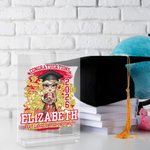 Personalized Congratulations You Did It Cartoon Character Acrylic Plaque with Name and Year School Graduation Keepsake Birthday Gift for Graduates