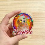 Cadeau d'anniversaire personnalisé pour les amoureux des animaux de compagnie avec photo de l'animal en acrylique, avec support extensible et nom