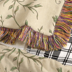 Personalized Hand Birth Flower Soft Tassel Throw Blanket with Name Home Decor Mother's Day Birthday Gift for Mom Grandma