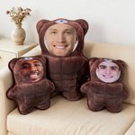 Personalized Funny Face Photo Design Muscle Bear Plush Toy Pillow Home Decor Anniversary Gift for Couple Friend