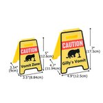 Personalized Funny Cat Vomit Silhouette Caution Sign with Text Desk Decor Daily Use Gag Gift for Cat Owner Lover