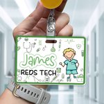 Personalized Cartoon Nurse Simple Line Drawing Acrylic ID Badge Buddy with Name Nurse Week Birthday Gift for Nurse Doctor Medical Staff