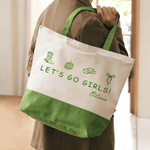 Henkilökohtainen Let's Go Girls Suuri kapasiteetti Kangaskassi nimi Päivittäinen käyttö Tytöt Matka Bachelorette Party lahja tyttö Morsiusneito