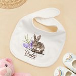 Personalisierte erste Osterhase Baby Lätzchen mit Namen und Osterei Baby Dusche Ostern Geschenk für Neugeborene