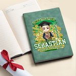 Personalisierte Gratulation Cartoon Charakter Leder Notizbuch mit Namen und Jahr Gratulation Abschluss Geschenk für Absolventen
