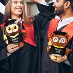 Personalized Cute Grad Cap and Bachelor's Gown Owl Plush Toy with Text and Year Souvenir Graduation Ceremony Gift for Graduates Classmates