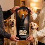 Personalisierte Aquarell Haustier Porträt PU Leder schützende Weintasche mit Text und Name Hochzeit Verlobungsgeschenk für Newlyweds Haustierliebhaber