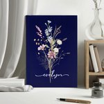 Personifierad Vintage Elegant Wildflower Bouquet A5 Journal Anteckningsbok med namn Födelsedag Mors dag Present till kvinna Familj Vänner