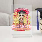 Personalized Congratulations You Did It Cartoon Character Acrylic Plaque with Name and Year School Graduation Keepsake Birthday Gift for Graduates