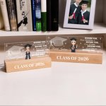 Veilleuse LED en acrylique personnalisée avec base en bois et nom Cadeau de fin d'études pour les diplômés de la promotion 2026
